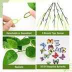 BLEUM CADE 4Pcs Fake Hanging Plants, 9 Branch Artificial Hanging Plant - Image 4