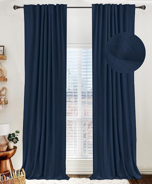 100% Blackout Shield Linen Blackout Curtains by 100BlackoutShield