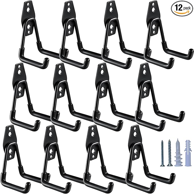 HUPBIPY Heavy Duty Garage Hooks 12 Pack, 2.8 inch Small U Shaped Hanger by HUPBIPY