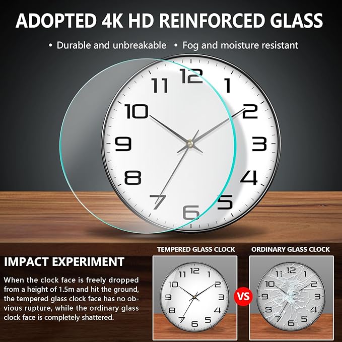 8 Inch Modern Wall Clocks Battery Operated - Image 5