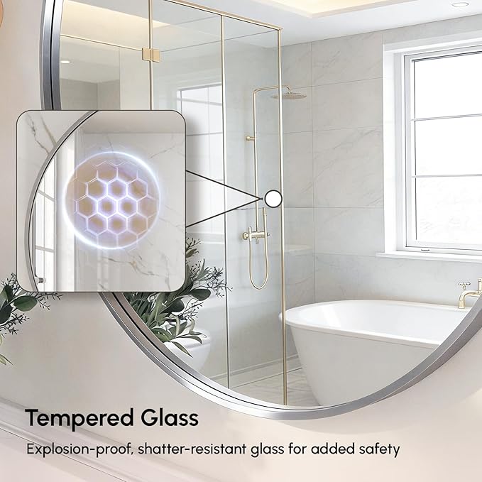 USHOWER Brushed Nickel Bathroom Mirrors - Image 2