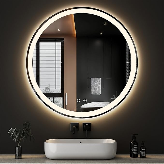 Sweetcrispy 36-Inch Round LED Bathroom Backlit Mirror by Sweetcrispy