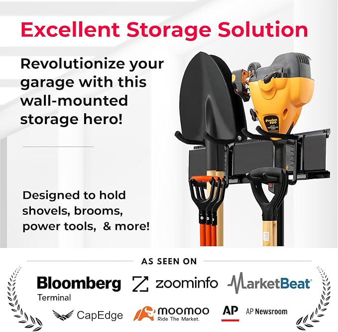 TIDYME Garage Wall Organizer | 96" Heavy-Duty Tool Storage Rack | Adjustable - Image 2