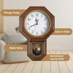 Pendulum Wall Clock Battery Operated, Imitation Wood Plastic Regulator Clock - Image 6