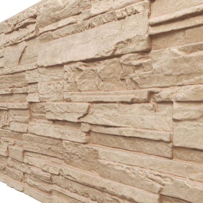 EverStone Cascade Faux Stone Panel, 48 5/8"W x 24 3/4"H x 1 1/4"D, Ocean Floor - Image 7