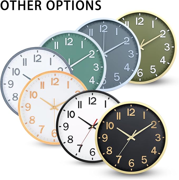 Wall Clocks Battery Operated 10 inch Modern Wall Clock, Silent Non Ticking Wall - Image 9