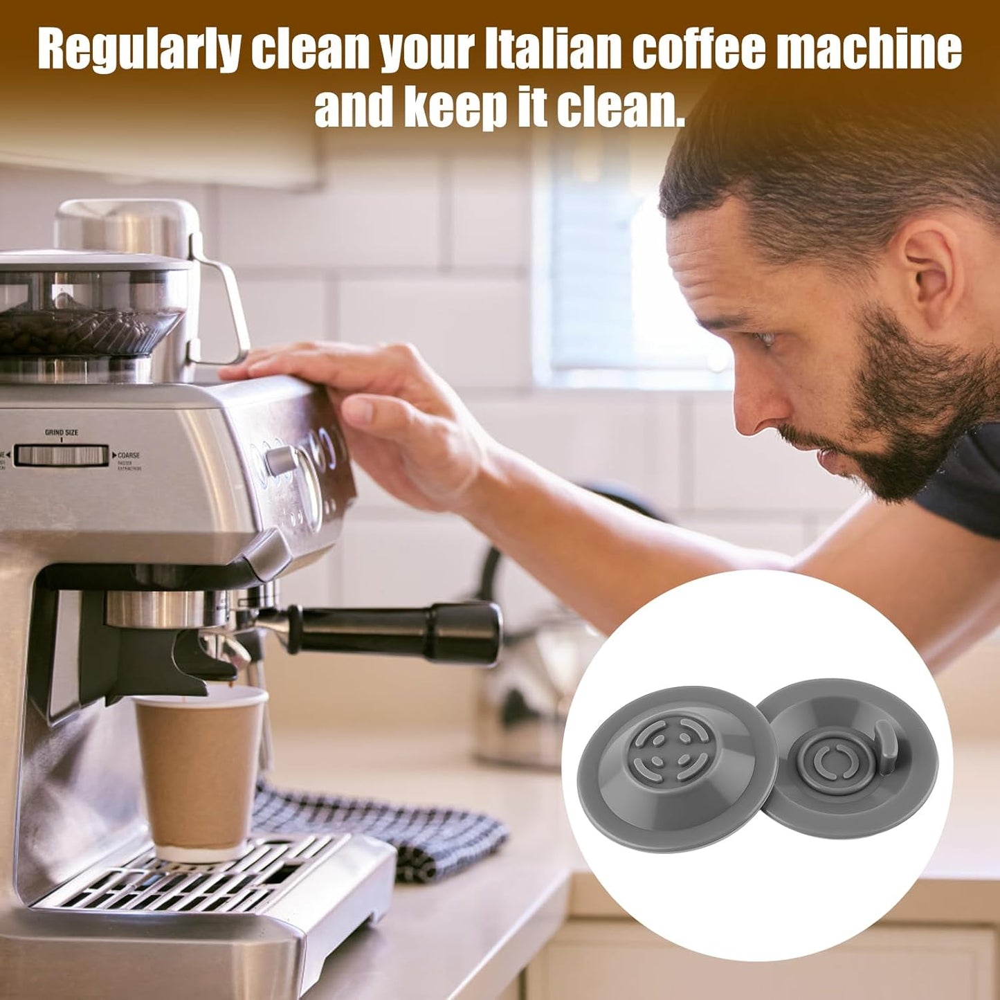 4 Pack Espresso Backflush Cleaning Disc for Brevilles Machine - 54mm Professional Silicone Blind Filter, Espresso Machine Cleaner for Brevilles Compatible with BES870XL, BES840XL, BES880 & More