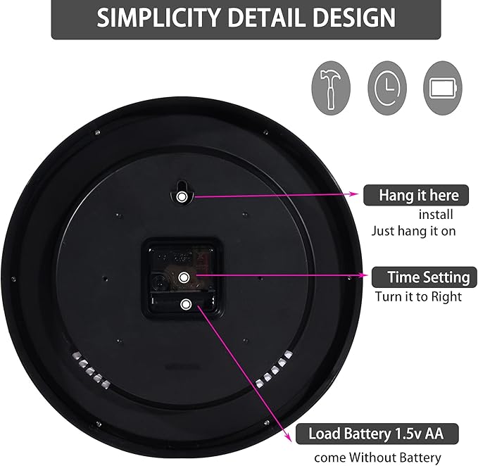 OceeK Wall Clock, Silent Non-Ticking, Modern Small Wall Clocks 8 Inch, Quality - Image 7