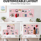 Peg Board, 3 Pack Metal Pegboard Panels Pink Pegboards Wall Organizer - Image 7