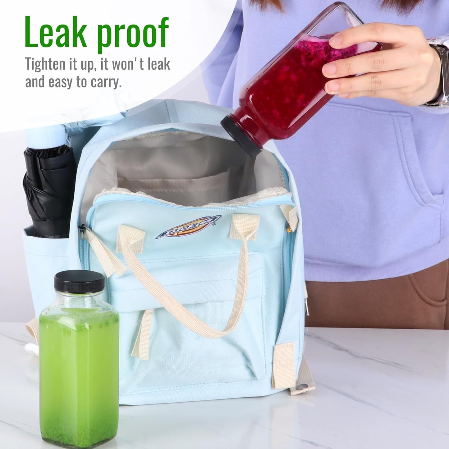 BIGIVACA 8 oz Glass Juice Bottles with Lids,6 PACK Bottles for Juicing,Square Drinking Jars Glass for Coffee,Cola,Milk,Tea in Travel,Work,School