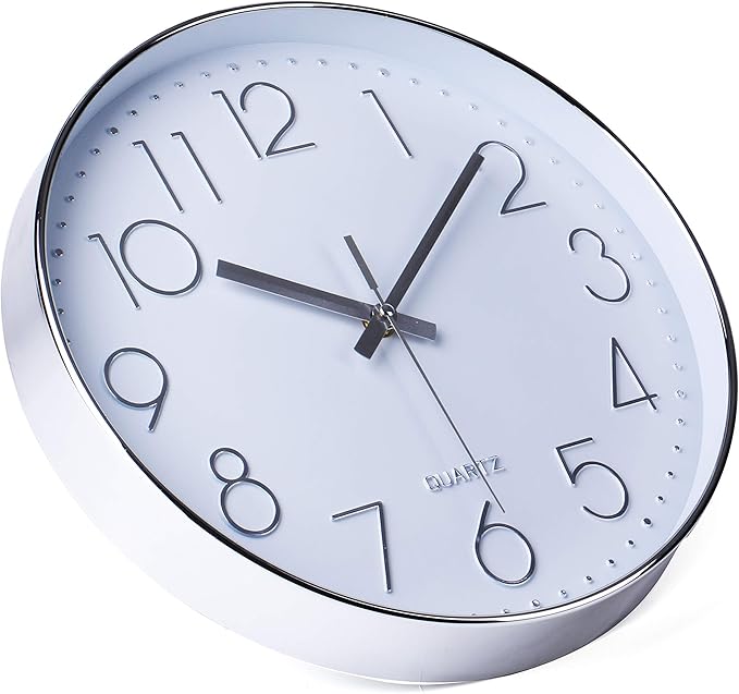 jomparis Modern 12" Battery Operated Non-Ticking Silent Sweep Movement Wall - Image 2
