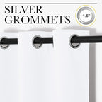 NICETOWN Blackout Curtains for Kids Room, Pure White, 55 x 102 Inch, Triple - Image 3
