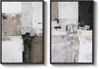 Framed Abstract Black and White Brown Wall Art - Image 9