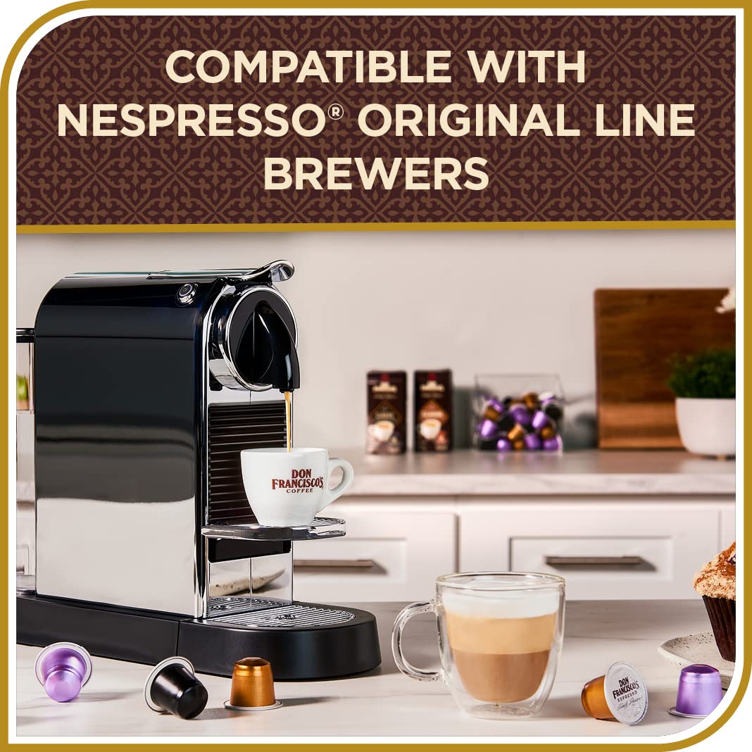 Don Francisco's and Cafe La Llave Espresso Capsule Variety Pack - 50 Recyclable Aluminum Pods Compatible with Nespresso Originalline - Premium Coffee with 4 Flavors and Intensities