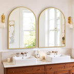 Bathroom Mirror for Wall, 30x20 Inch Arched Mirror, Matte Gold Metal Framed - Image 6