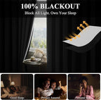 RYB HOME 100% Blackout Sliding Door Curtain, Extra Wide Room Divider Curtain - Image 3