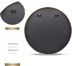 VooBang Round Mirror 23.6" Gold Wall Mounted Circle Mirrors Vanity Mirror - Image 7