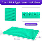 2 Pack Sound Proof Foam Panels for Walls, High Density Egg Crate Sound - Image 2