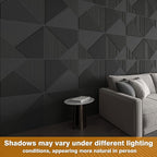 WOWSTAR 12-Pack 3D Wall Panels 19.7" x 19.7", Modern Black Wall Covering - Image 3