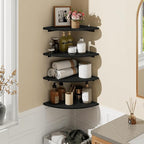 Homode Corner Shelf Wall Mount, 4 Tier Rounded Corner Floating Shelves - Image 2