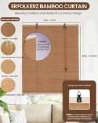 30" Wx64 H Bamboo Blinds Roller Shades - Image 2