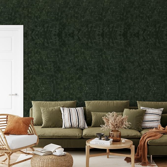 Abyssaly Dark Green Peel and Stick Wallpaper - Image 8