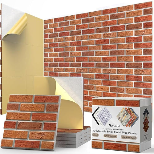 12Pack Acoustic Panels, High Density Decorative Sound Dampening Wall Panels by ArtVivid