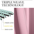 NICETOWN Blackout Curtains for Bedroom, Rouge Pink, 1 Pair, 70 by 63-inch - Image 3