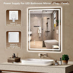 40x30 Inch LED Lighted Bathroom Mirror - Image 5
