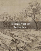 InSimSea Framed Canvas Wall Art, Neutral Sketch Landscape Painting, Rustic - Image 7