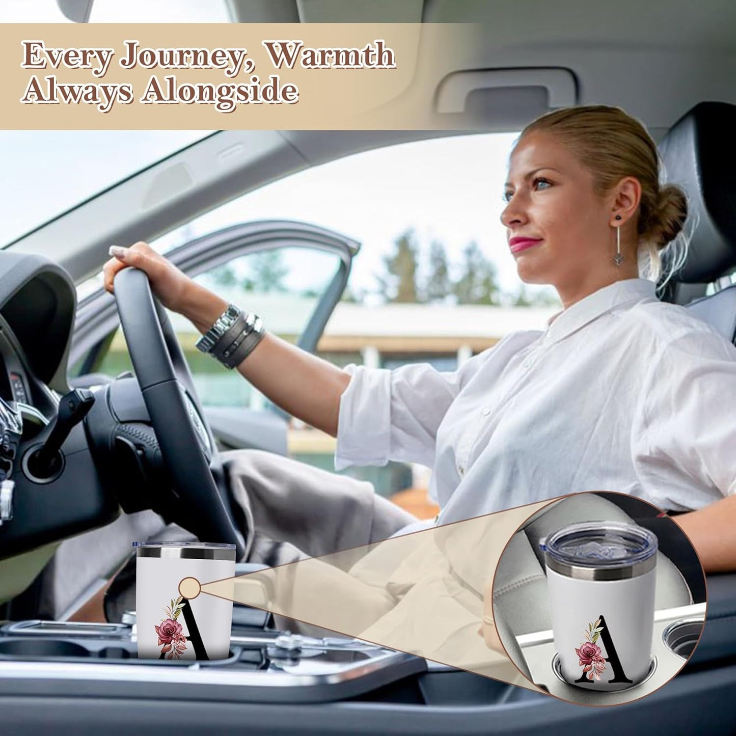 20 Oz Insulated Coffee Cup with Lid Car Tumbler Travel Mug Women Christmas Xmas Birthday Ideas New Step Bonus Mom Daughter Son Law Unique Who Have Good Special Busy Useful Adult Gift Custom Present