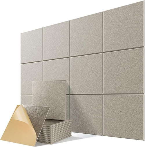 12 Pack Self-Adhesive Acoustic Panels, Soundproof Wall Panels by Lebenforce