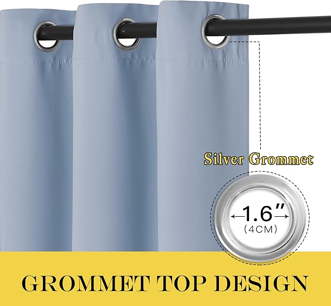 NICETOWN Blackout Curtains 72 inches Long, Grommet Privacy Window Treatment - Image 6