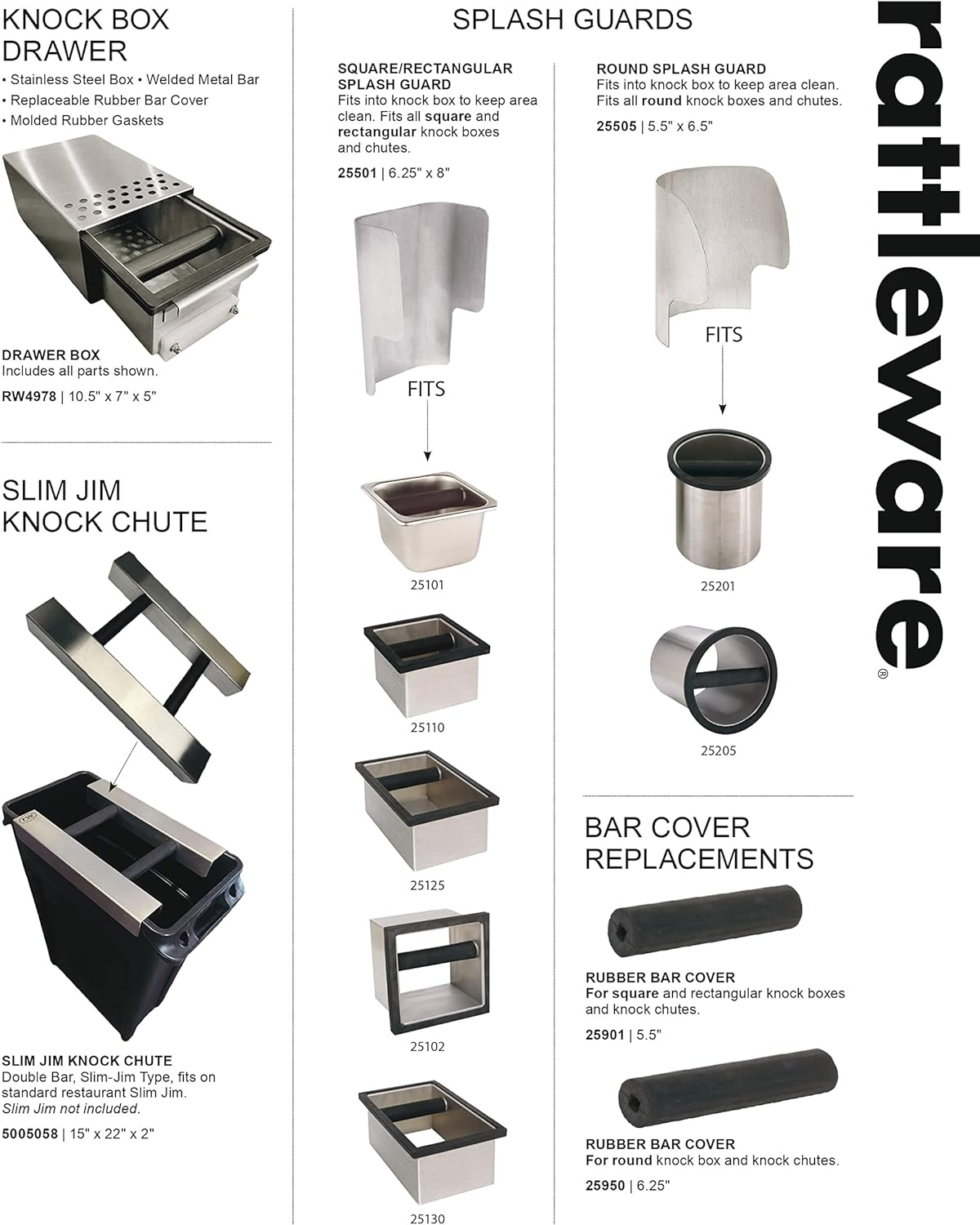 Rattleware Stainless Steel Knock Box with Maple Holder – Heavy-Duty Espresso Knock Bin, Perfect Coffee Bar Accessories, Durable Barista Accessory, Easy to Clean Grounds Container