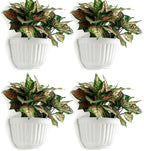 4 Pack White Wall Planter Pots Vertical Living Wall Hanging Planters Wall by OrimercGarden