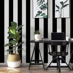 Guvana Stripe Black and White Peel and Stick Wallpaper Self-Adhesive Wallpaper - Image 7