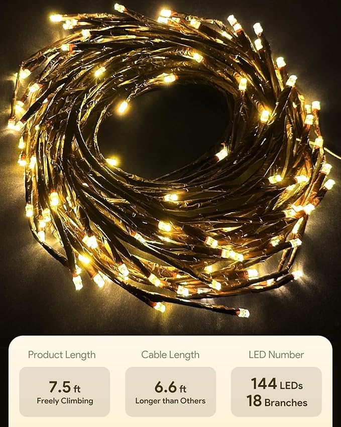 NIDISETPJAS 2Pcs Enchanted Willow Vine Lights - Image 6