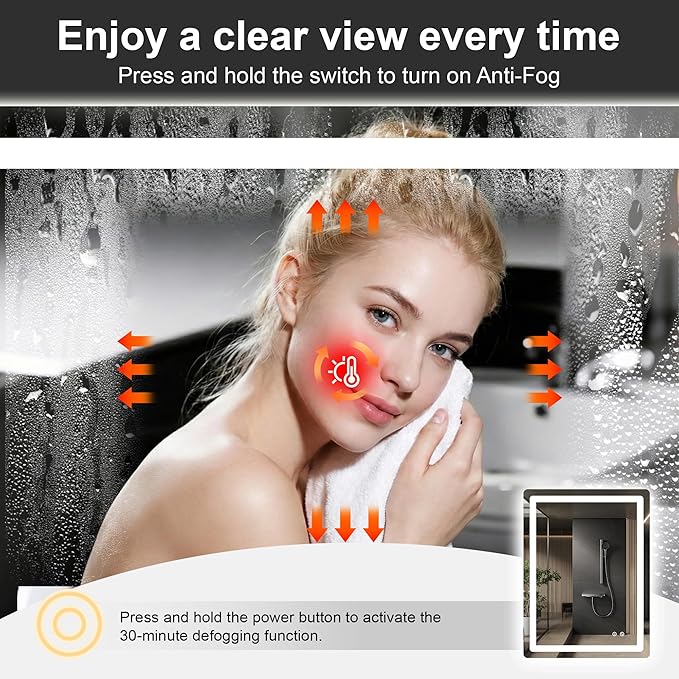 AMOISE LED Bathroom Vanity Mirror - Image 2