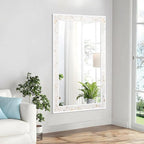 Tanmicoshomy 30 x 48 Inch White Bathroom Mirror, Natural Shell Framed - Image 2