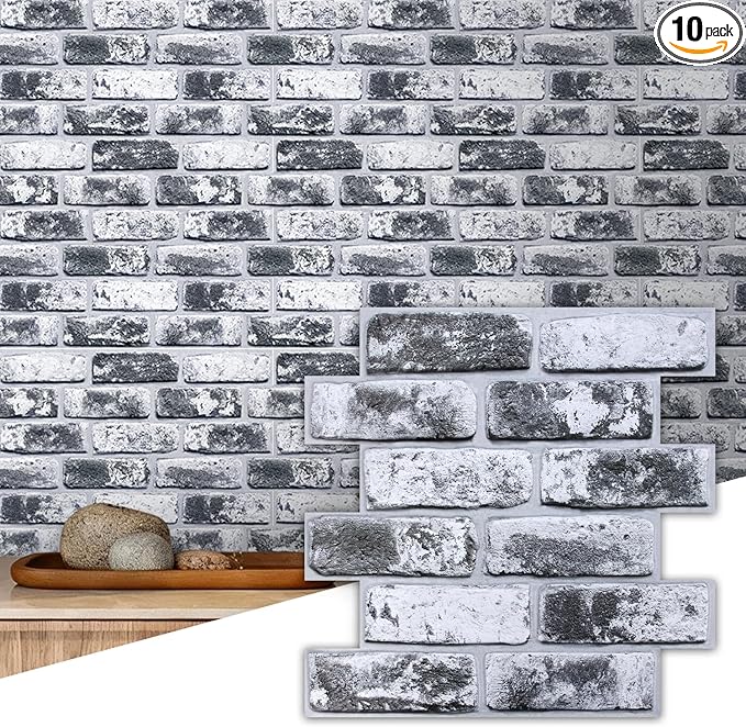 Commomy 3D Peel and Stick Brick Tiles by CommomyDecor