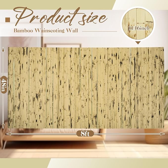 Juexica 1 Pcs Natural Bamboo Wall Panel - Image 2