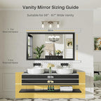 Briivue 55x32 Inch Black Bathroom Mirror - Image 2