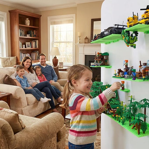 12 Wall Display Shelf for Lego Bricks, 4x5 inch Dual-Sided Floating Shelves - Image 2