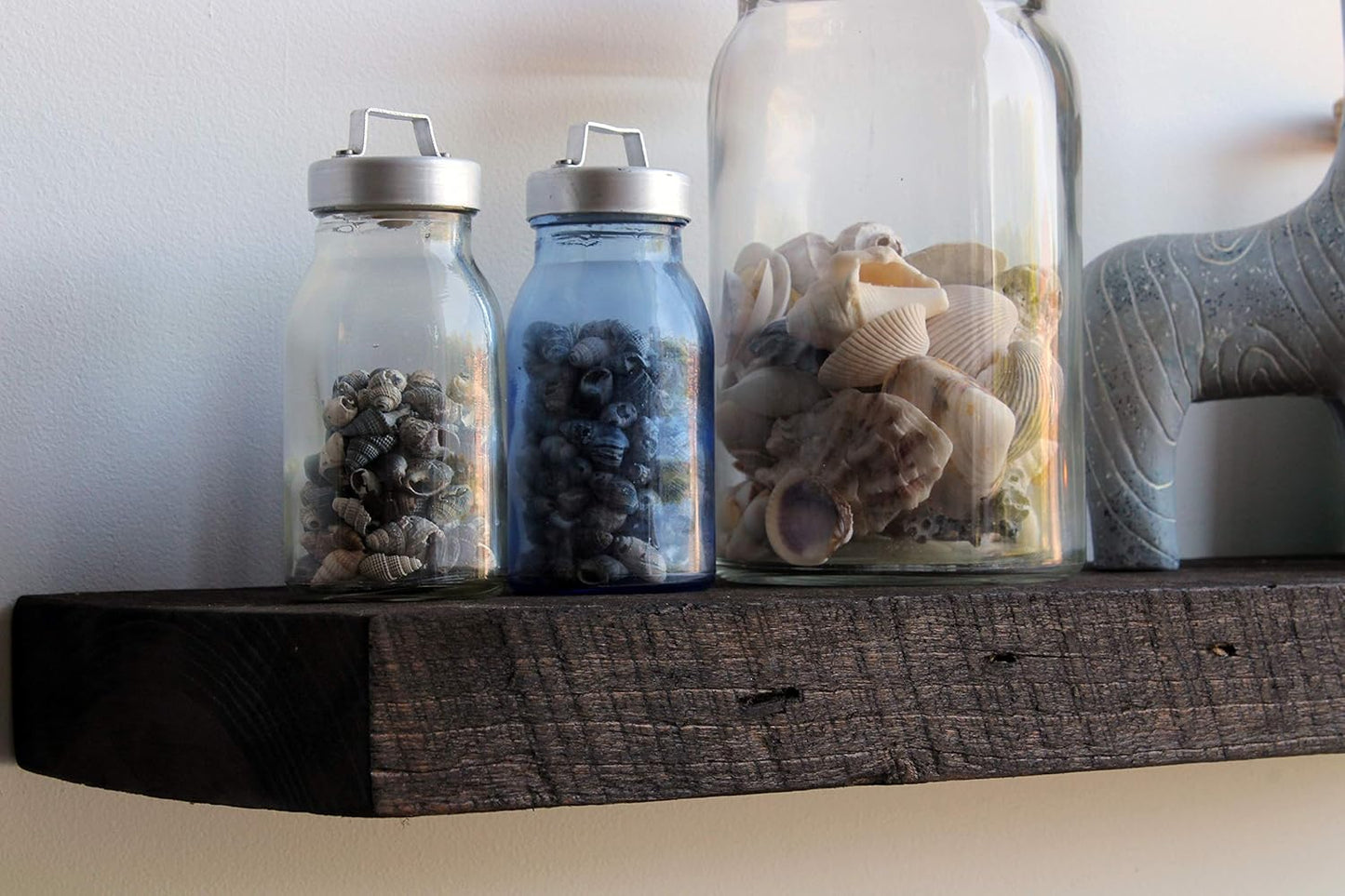 Urban Legacy Reclaimed Barnwood Planks | Floating Shelves for Wall w/Flush Mount Shelf Bracket Set Included | Set of 2 (Coffee Bean, 18"x 7"x 2")