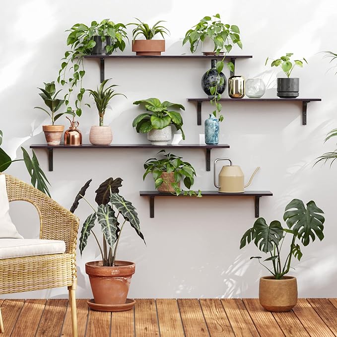 DINZI LVJ Long Wall Shelves, 39.4Inch Wall Mounted Shelves Set of 2, Extra - Image 5