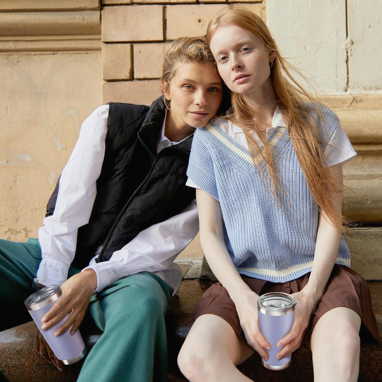 20 oz Tumbler with Lid Stainless Steel Insulated Tumblers Bulk Double Wall Vacuum Cups Powder Coated Travel Mug Keep Drinks Cold and Hot, Cosmic Lilac, 12 Pack