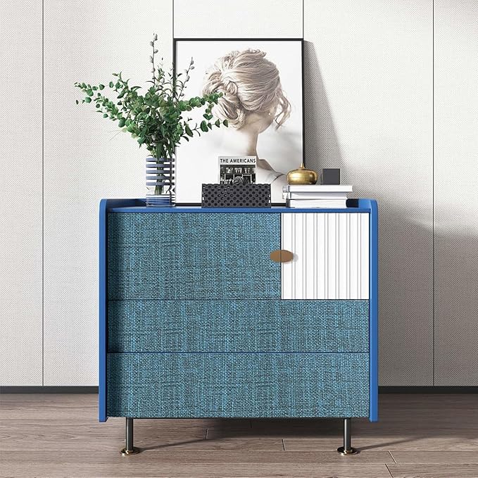 Yancorp 32.8ft Textured Fabric Teal Wallpaper Faux Grasscloth Blue Peel and - Image 4