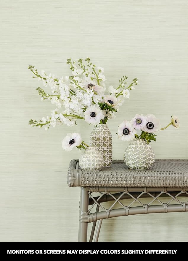 NuWallpaper x Society Social Green Classic Faux Grasscloth Peel & Stick - Image 2