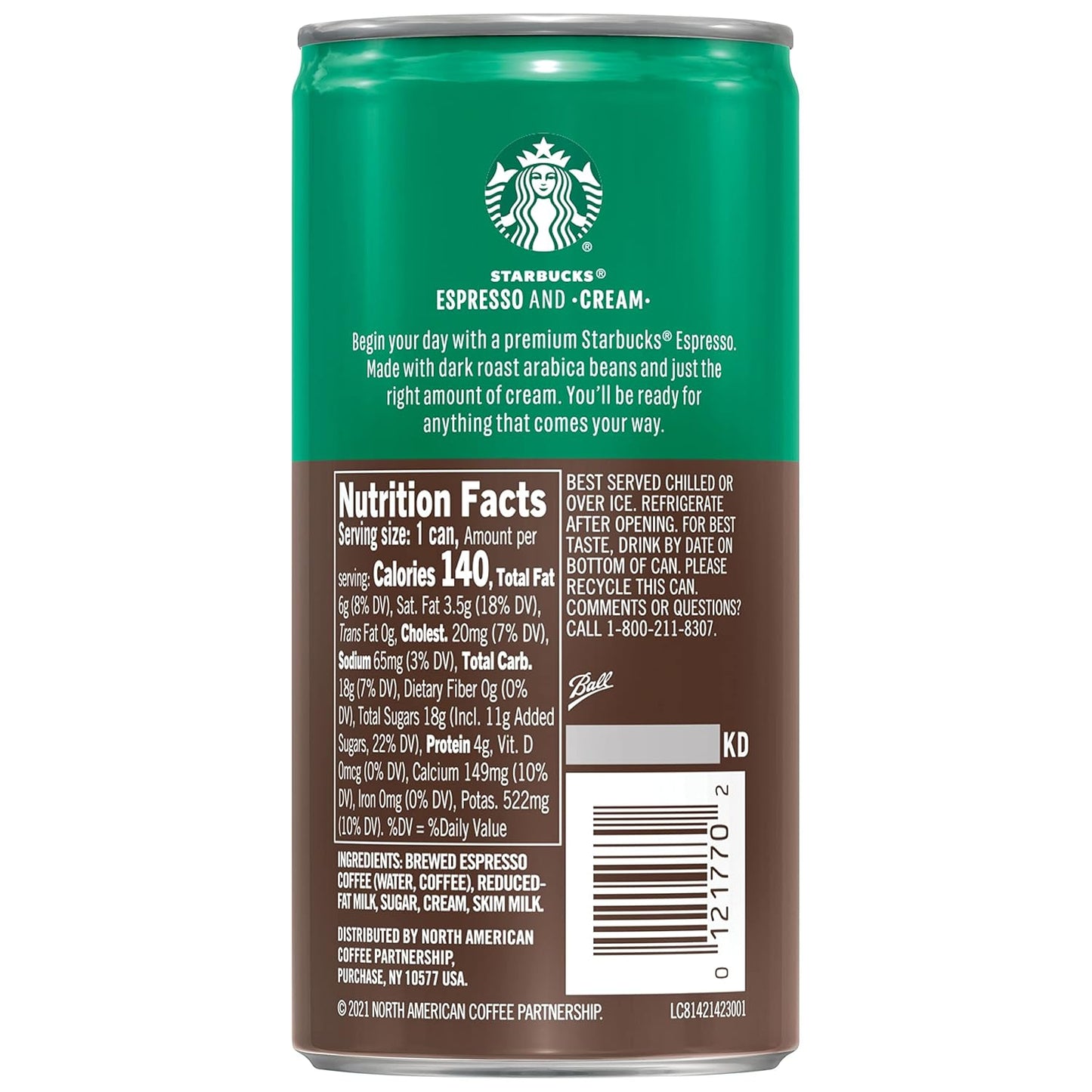 Starbucks - RTD Coffee Espresso And Cream, 6.5oz Cans (12 Pack) (Packaging May Vary)