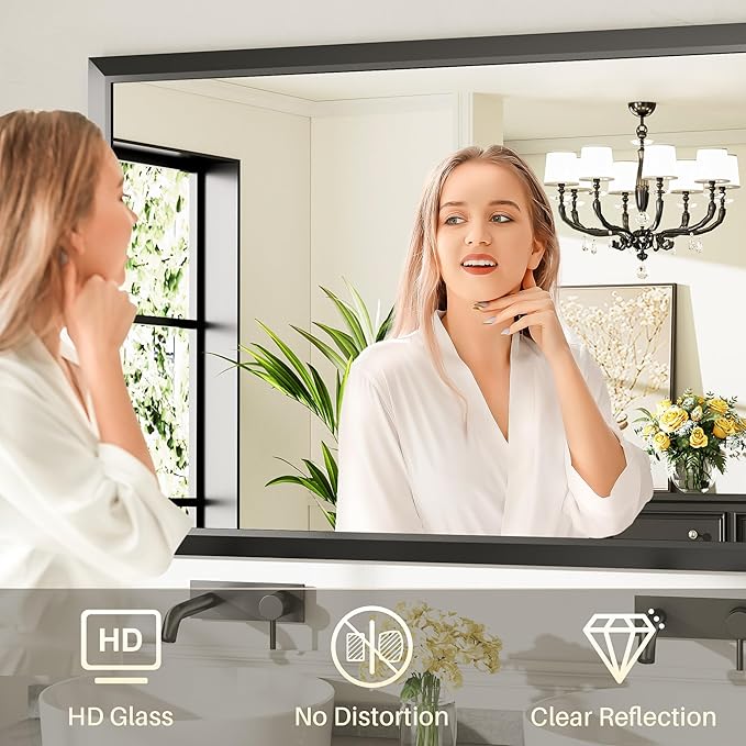 Briivue 55x30 Inch Black Bathroom Mirror - Image 4